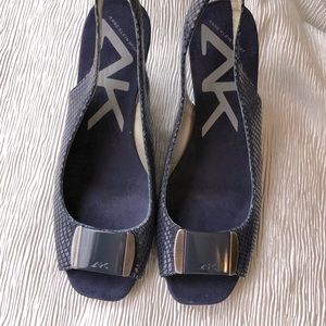 Anne Klein Sport Navy Slingback Wedges